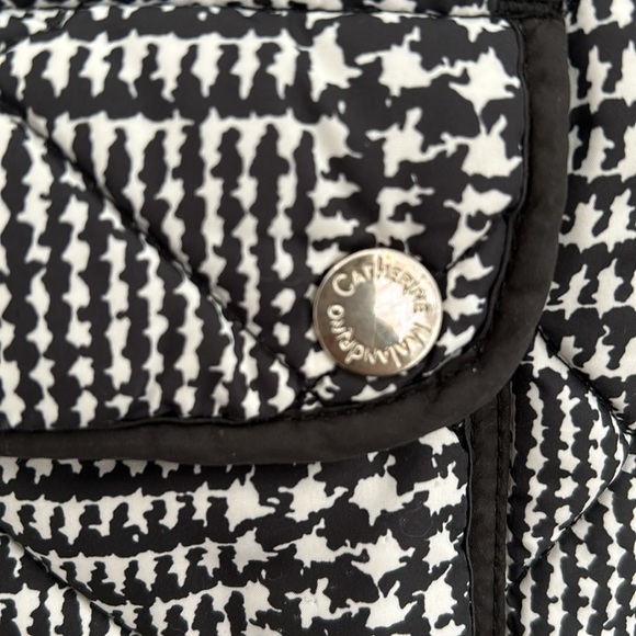 CATHERINE MALANDRINO - Vest houndstooth pattern quilted black and white size M - Picture 4 of 8